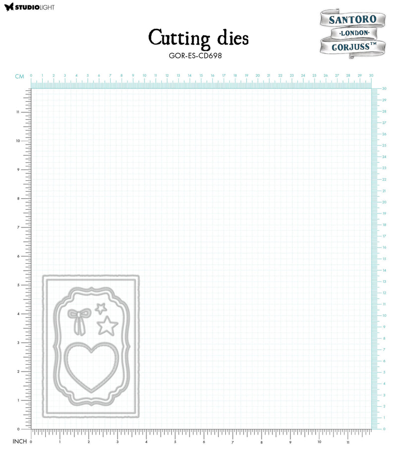 SAN Matrices de coupe Cadres & Étiquettes Gorjuss Essentials 85x125x2mm 8 pièces réf. 698-2