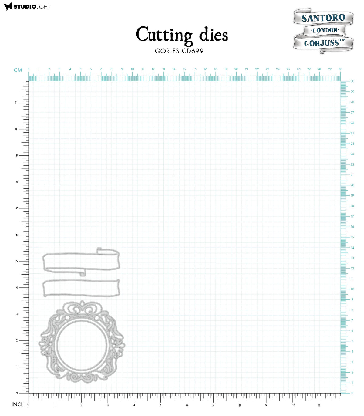 SAN Matrices de coupe Volute et Cadre orné Gorjuss Essentials 82x129x2mm 4 PC nr.699-2