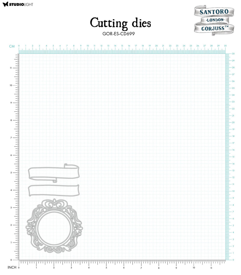 SAN Matrices de coupe Volute et Cadre orné Gorjuss Essentials 82x129x2mm 4 PC nr.699-2