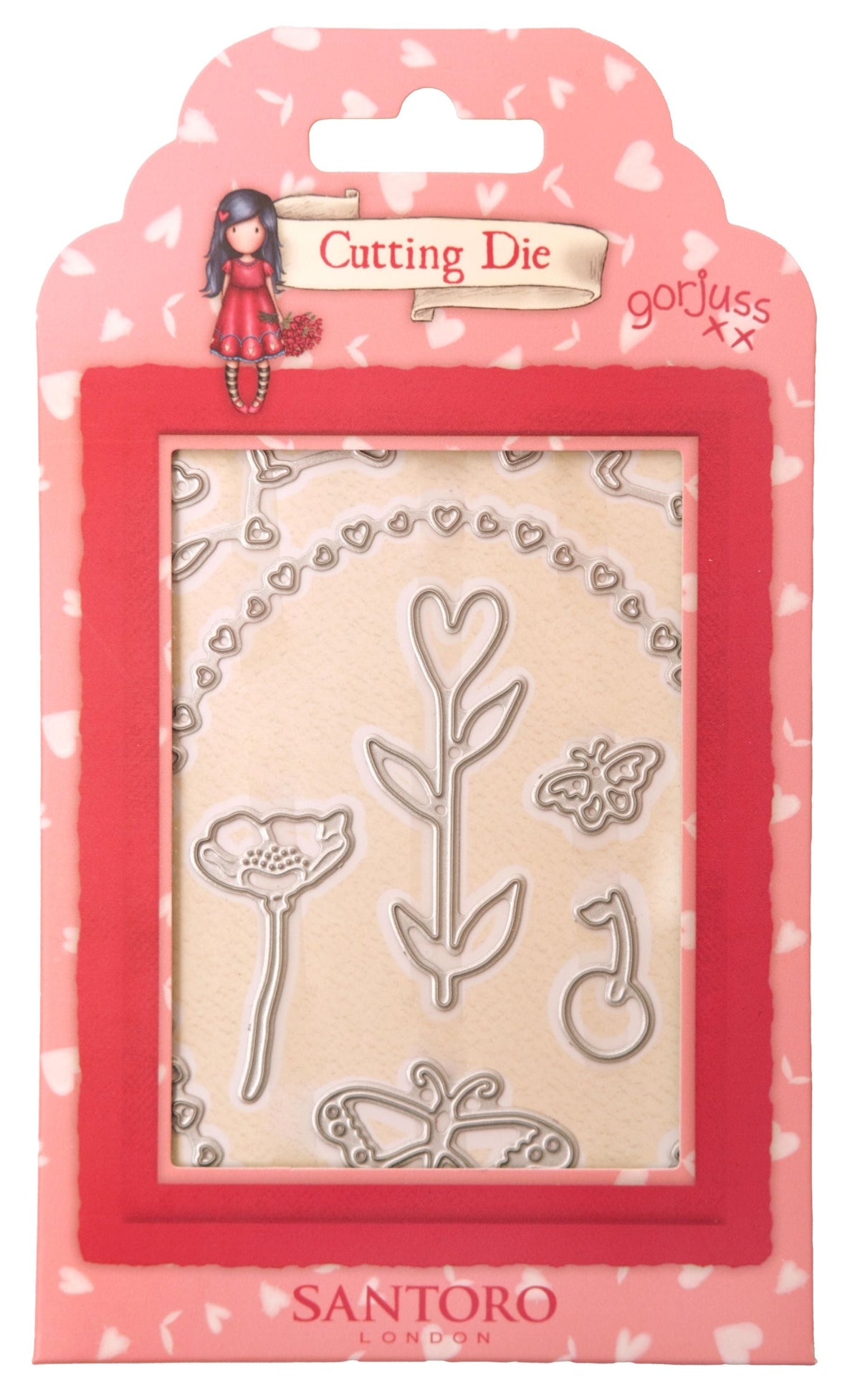 Troqueles de corte SAN Corazones, Mariposas y Flores Gorjuss Essentials 7 pzas-1