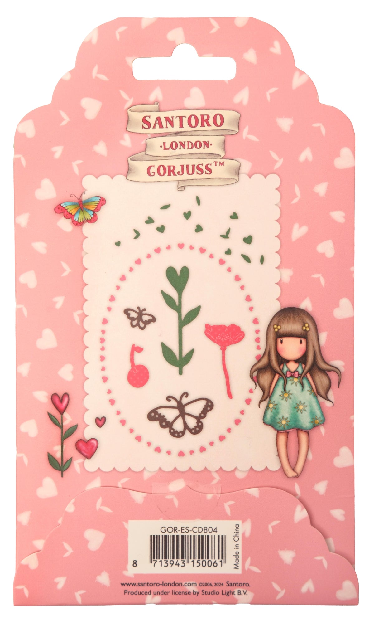 Troqueles de corte SAN Corazones, Mariposas y Flores Gorjuss Essentials 7 pzas-2