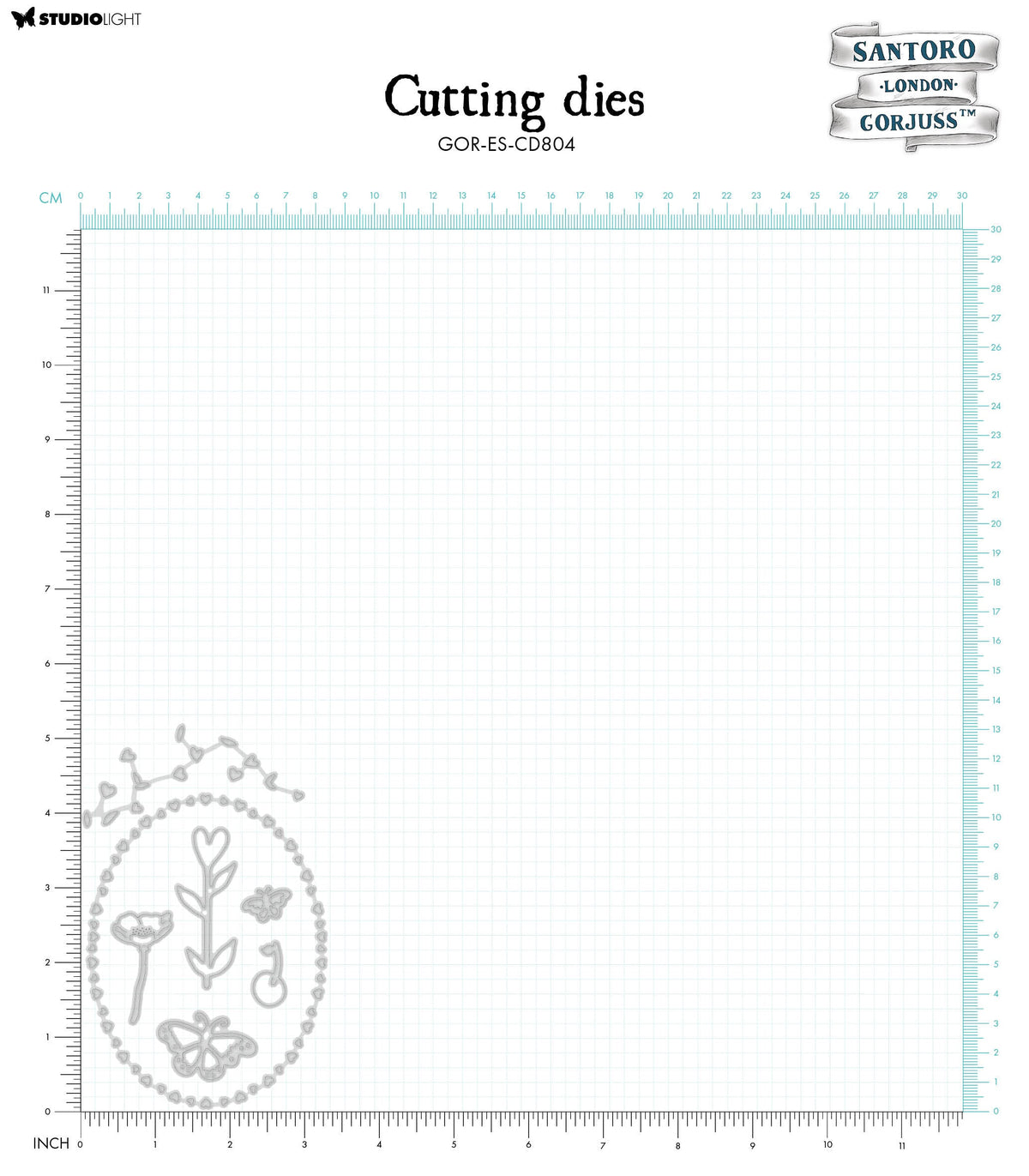 Troqueles de corte SAN Corazones, Mariposas y Flores Gorjuss Essentials 7 pzas-3