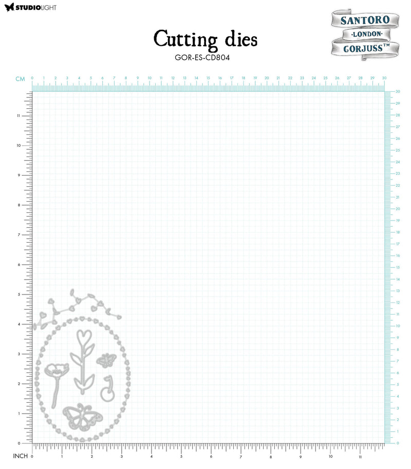 Troqueles de corte SAN Corazones, Mariposas y Flores Gorjuss Essentials 7 pzas-3