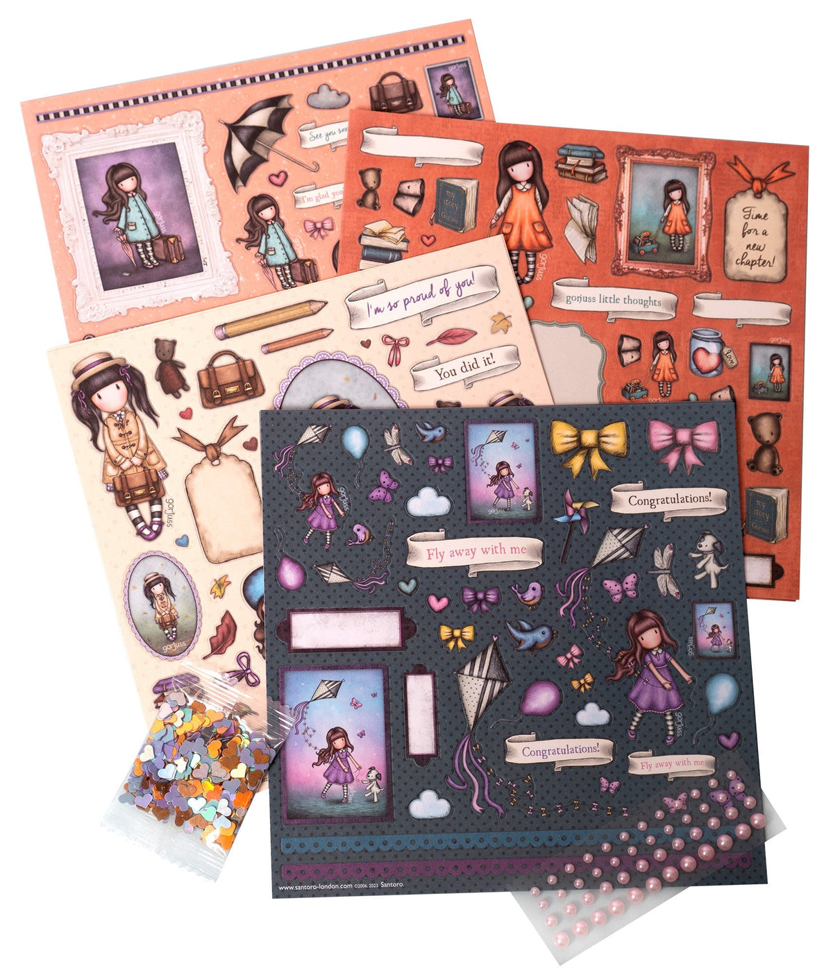GOR Die-Cut Sheets 4x2 Paper, Sequin/Pearl Essentials 152x152x5mm 10 PC nr.03-2