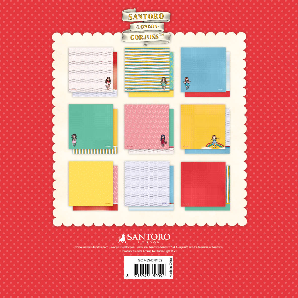 Bloc de papel de diseño SAN de doble cara, 18 diseños Gorjuss Essentials 18 hojas-2