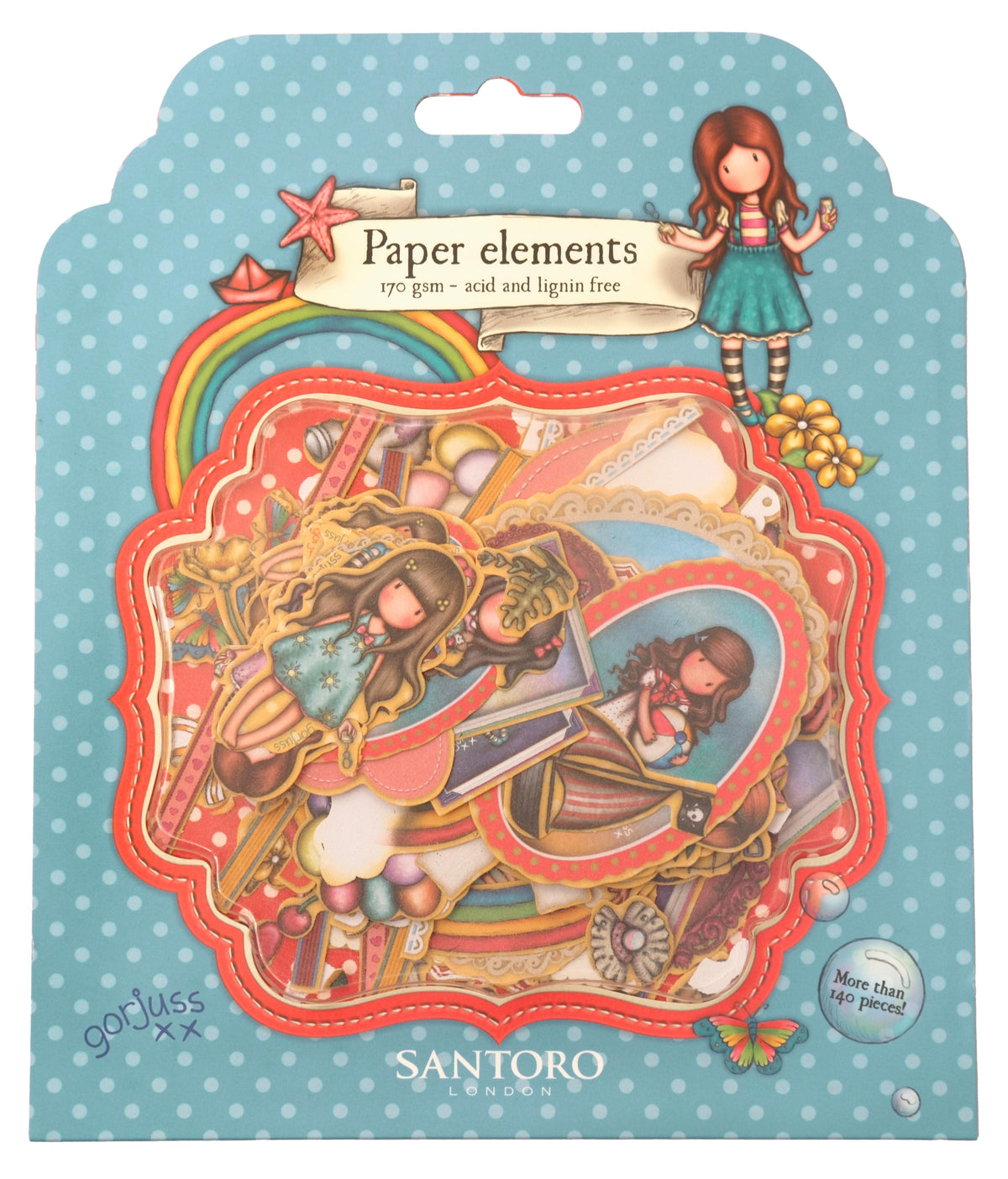 SAN Paper Elements Cut Out Embellishments Gorjuss Essentials 142 PC-1