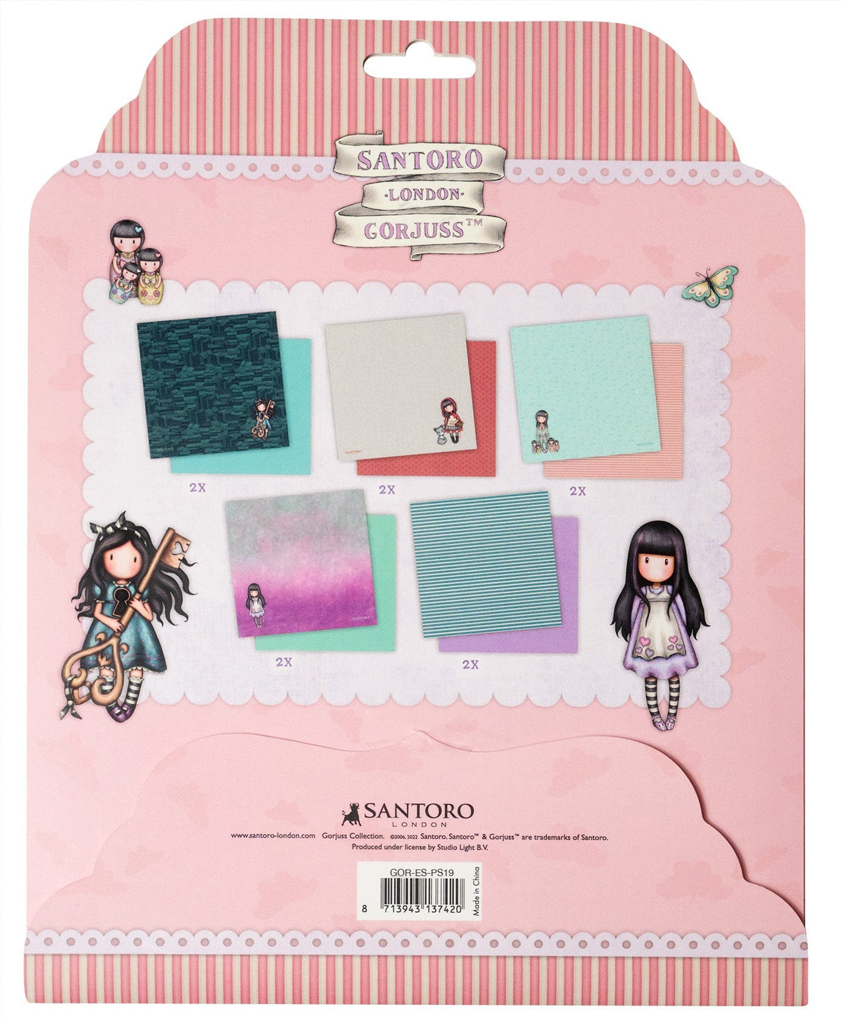 GOR Paper Set 5x2 Double-Sided Designs Gorjuss 203x203xmm 10 SH nr.19-8