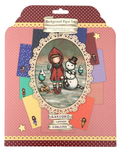 Lot de papiers SAN 5x2 motifs recto verso Gorjuss Essentials 203x203x3mm 10 feuilles n°34-1
