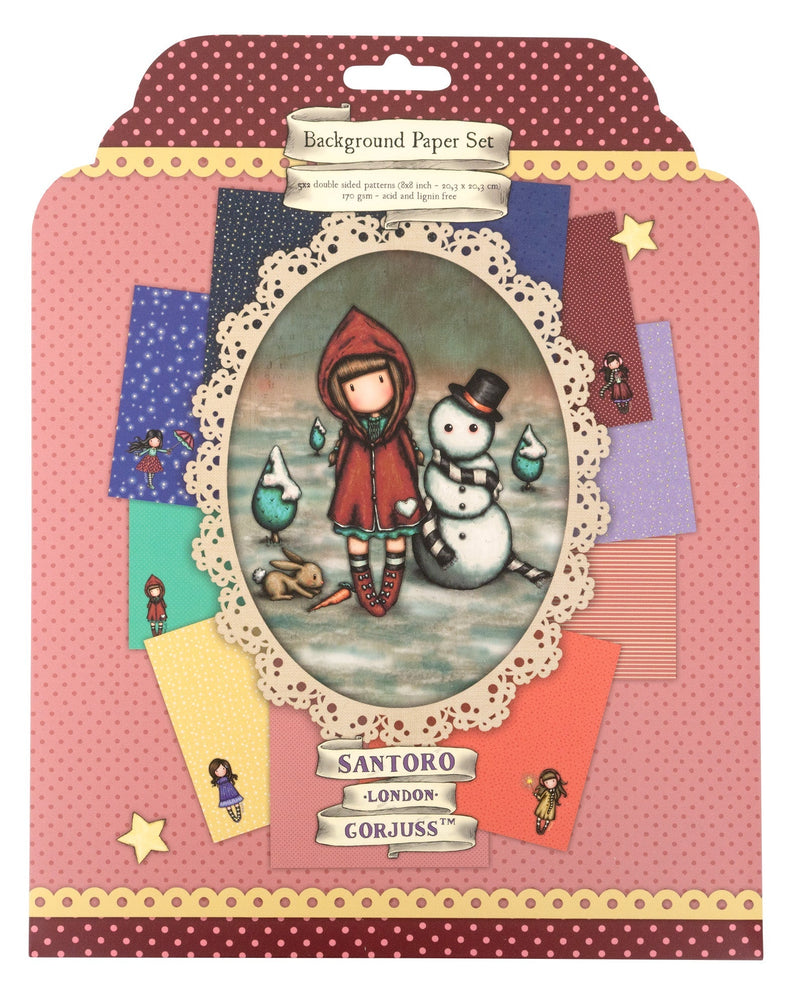 Lot de papiers SAN 5x2 motifs recto verso Gorjuss Essentials 203x203x3mm 10 feuilles n°34-1