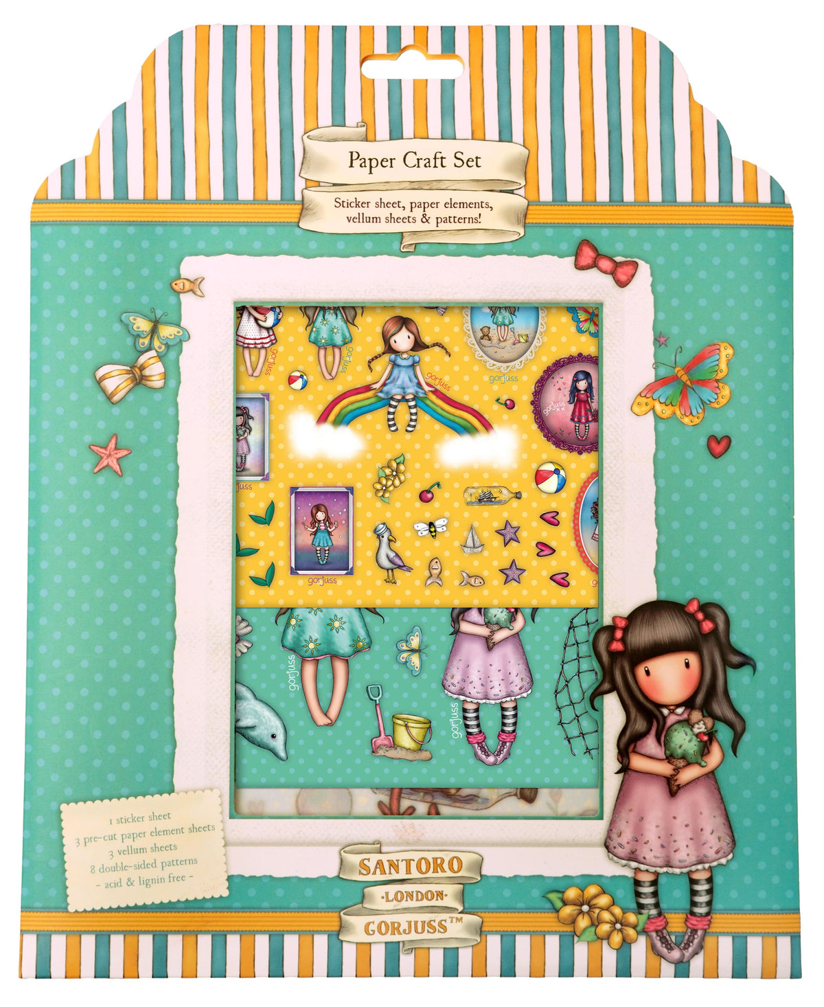 Set de manualidades SAN Papel, pegatinas y vitela Gorjuss Essentials 15 Hojas-1