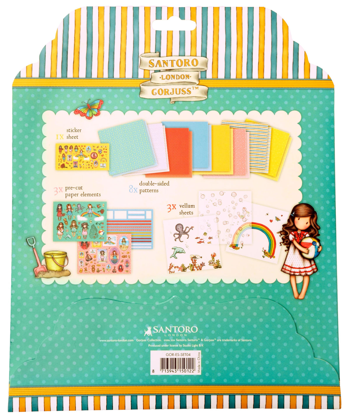 Set de manualidades SAN Papel, pegatinas y vitela Gorjuss Essentials 15 Hojas-2