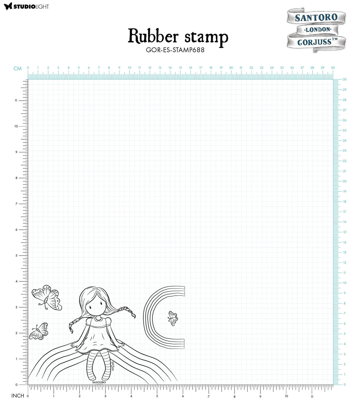 SAN Cling Stamp Rainbow Heaven Gorjuss Essentials 5 PC-3
