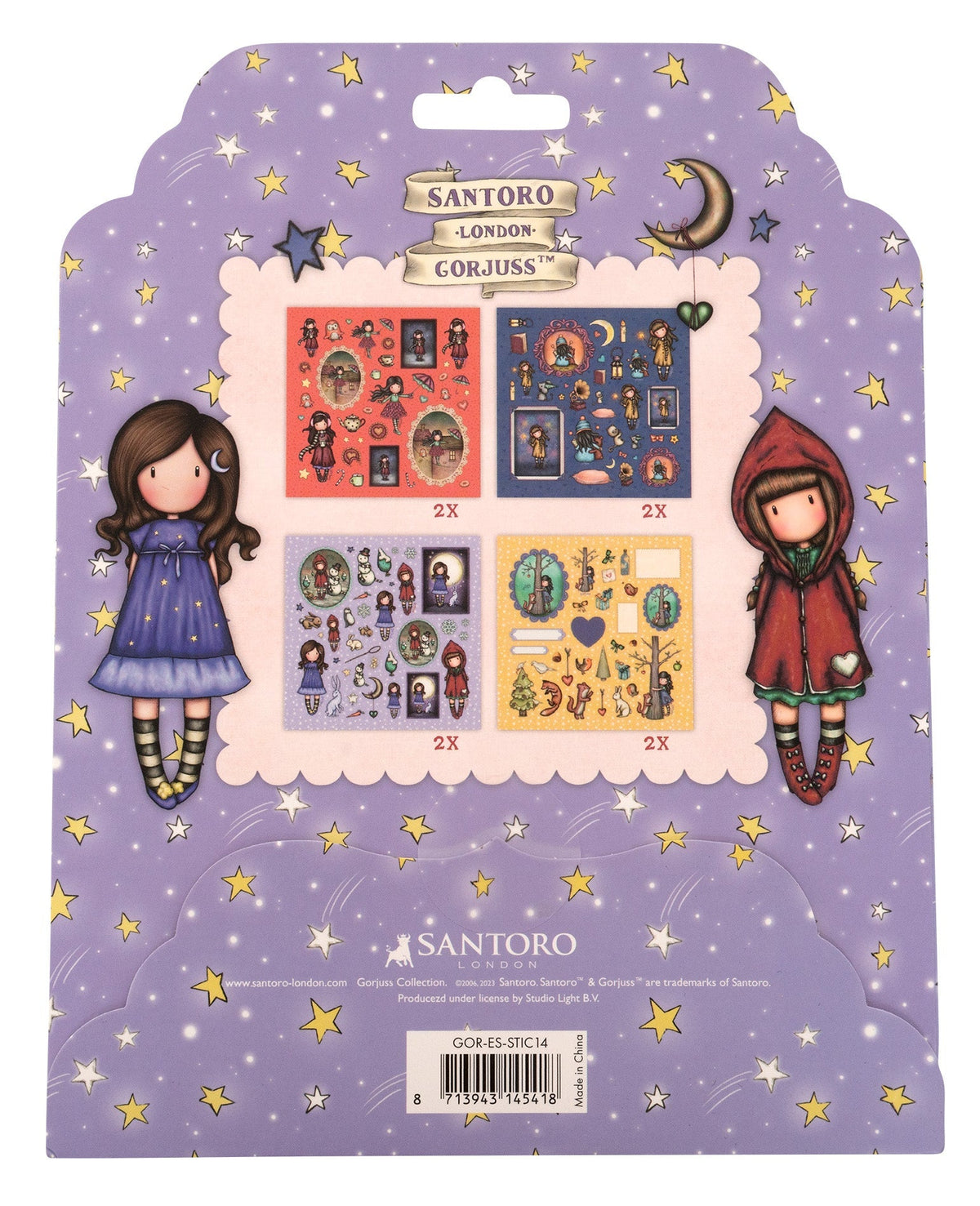 SAN Sticker Sheets 4x2 Designs Gorjuss Essentials 152x152x2mm 8 SH nr.14-3