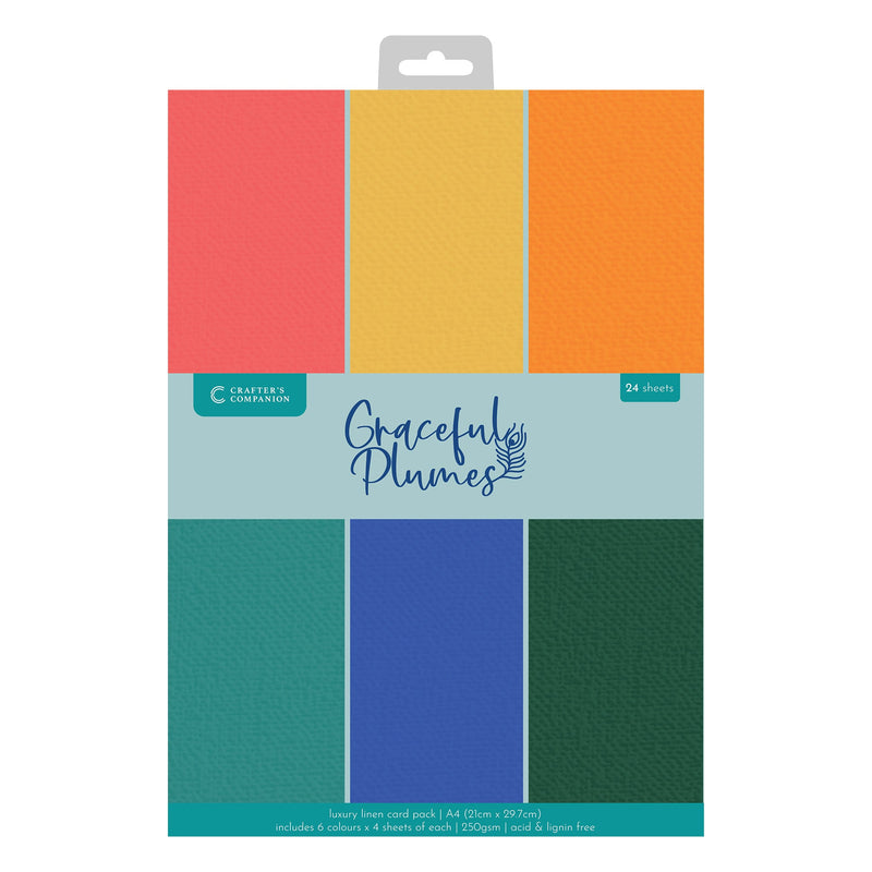 Graceful Plumes Luxury Linen Card Pack A4 -1