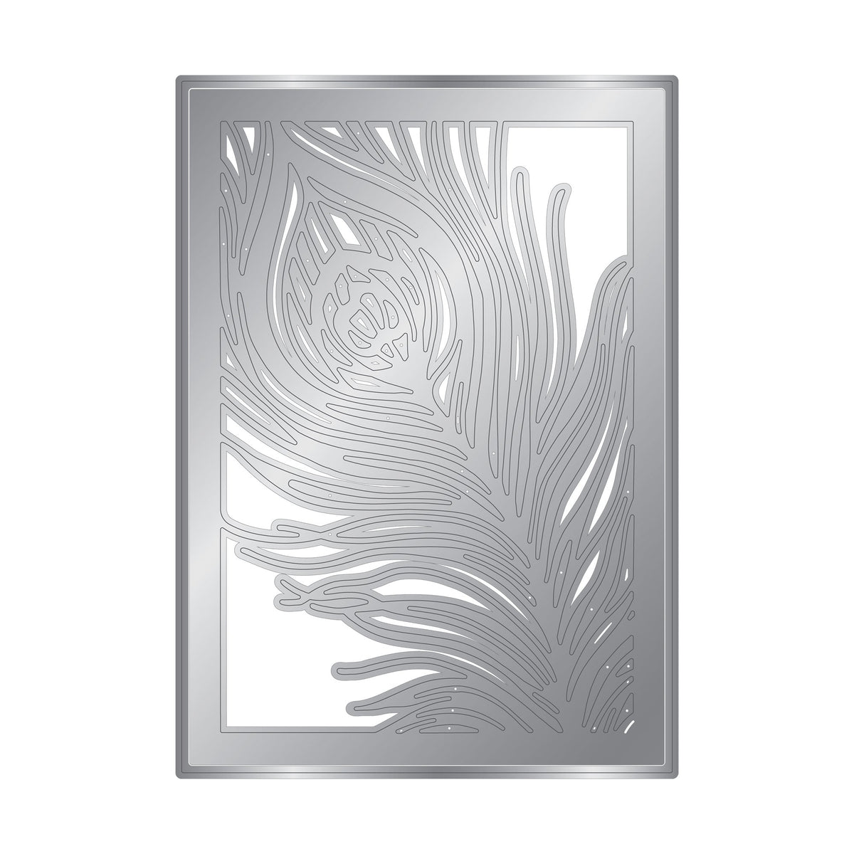 Graceful Plumes Metal Die Create-a-Card - Peacock Quill -2