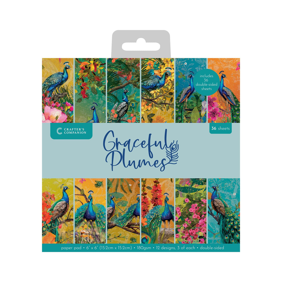 Graceful Plumes Paper Pad 6”x6”-1