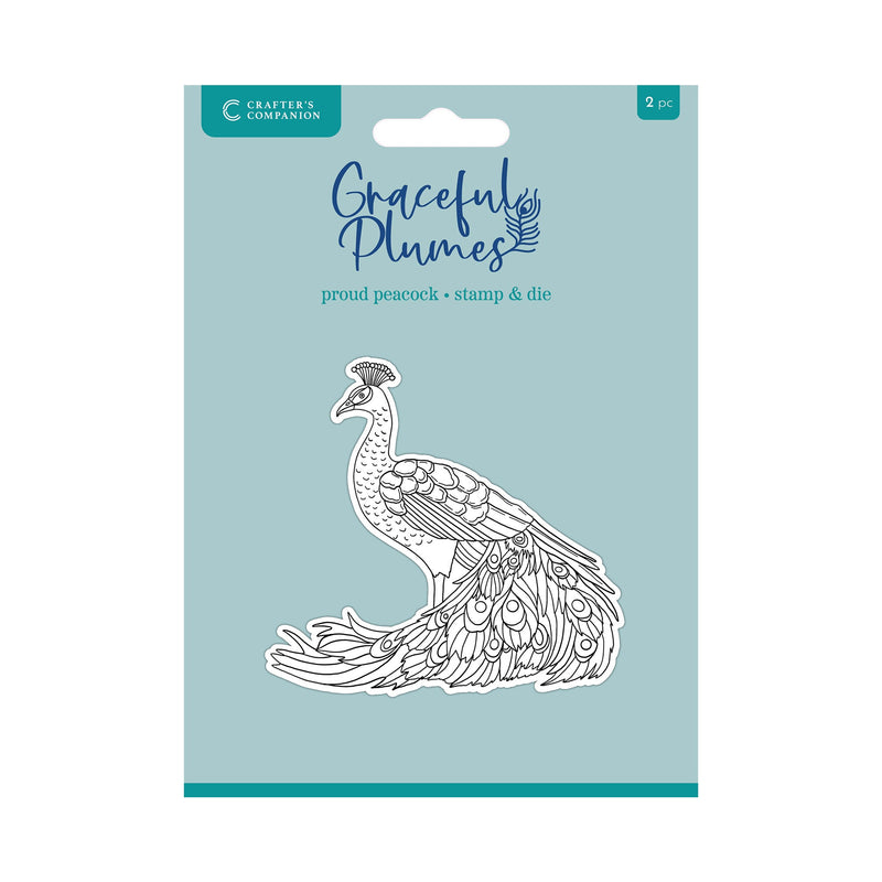 Graceful Plumes Stamp & Die - Proud Peacock -1