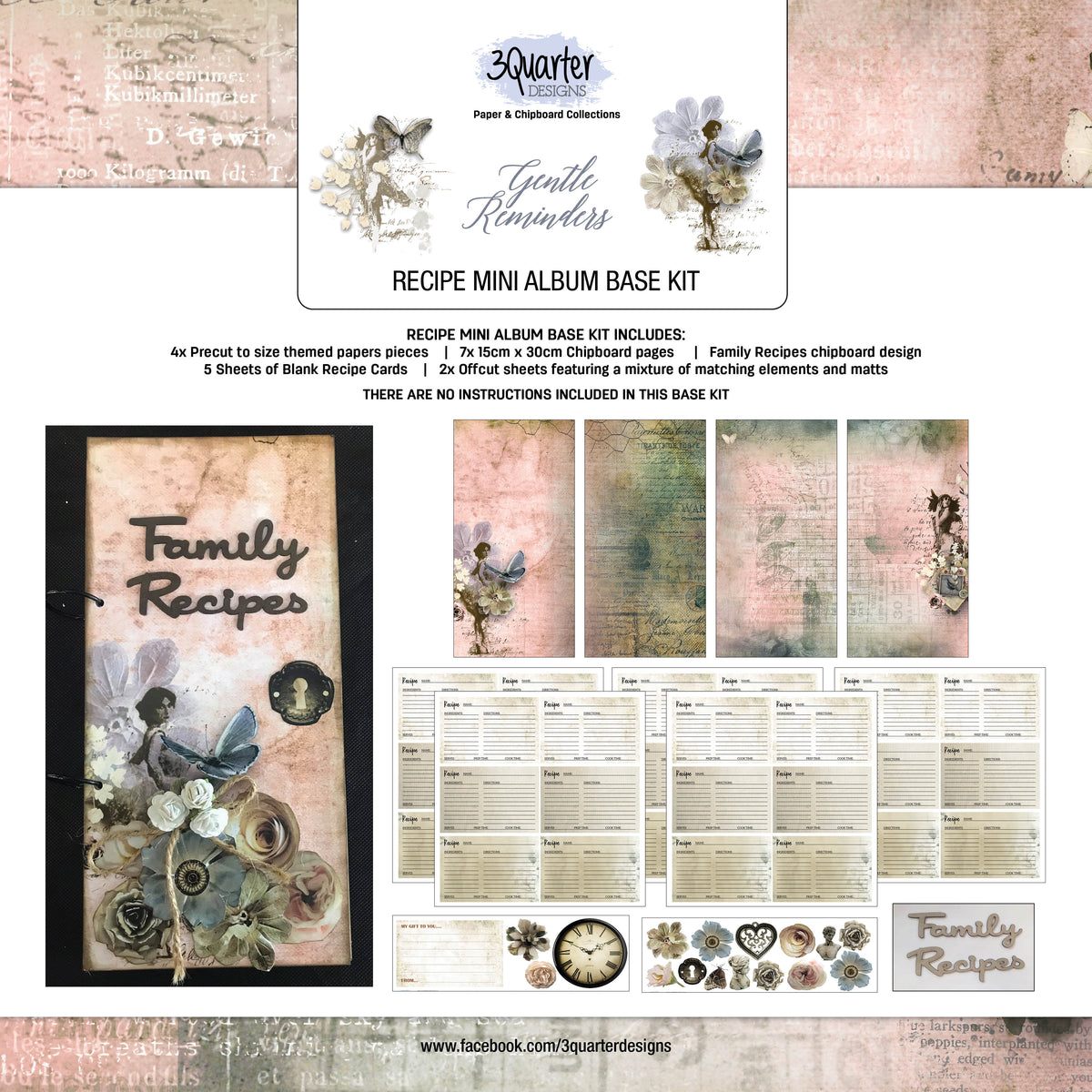3Quarter Designs Gentle Reminders Mini Album Base Kit-1
