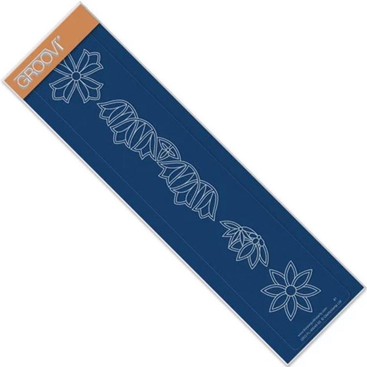 Groovi Art Deco Flowers Border Plate-1