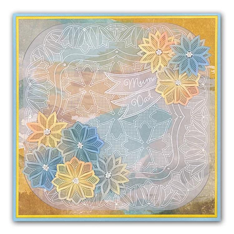 Groovi Art Deco Flowers Border Plate-3
