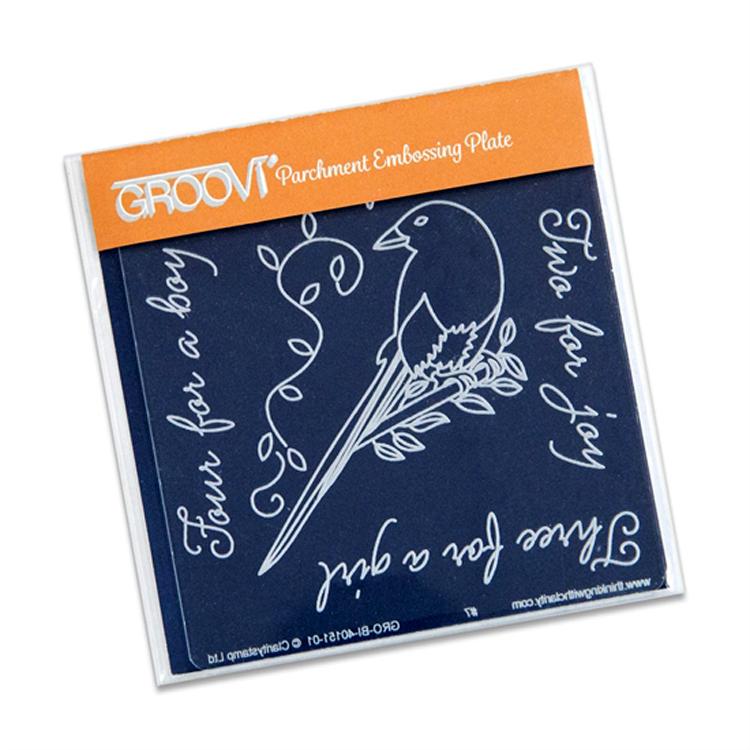 Magpie 3 A6 Square Baby Plate-1