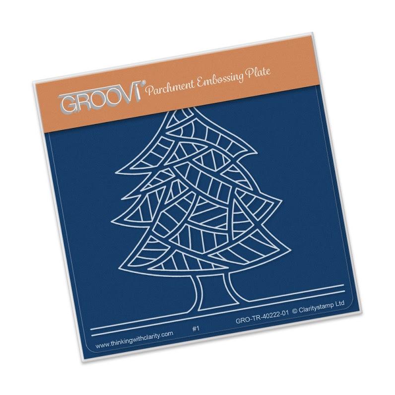Groovi Abstract Trees (Tree Lines) Plate A6 Sq-1