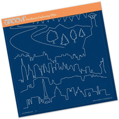 Groovi Template - Landscapes & Skylines A4 Square Groovi Plate-1