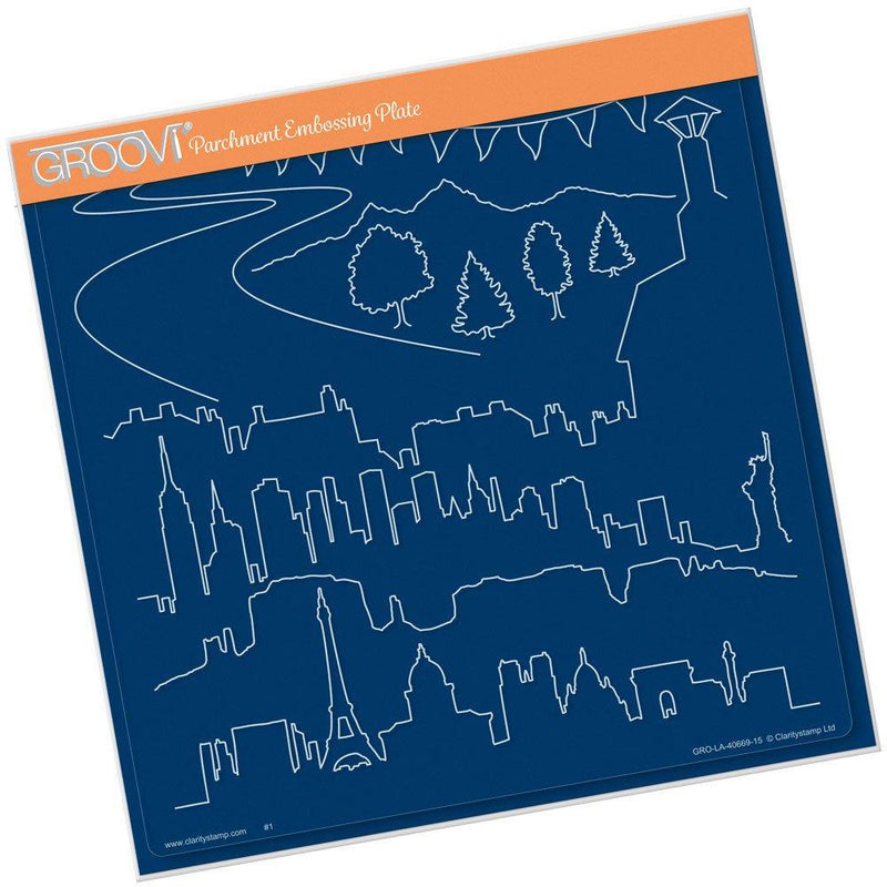 Groovi Template - Landscapes & Skylines A4 Square Groovi Plate-1