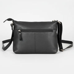 Greenwood Leather Multi-Pocket Crossbody Bag. Premium Pebbled Leather Handbag-13