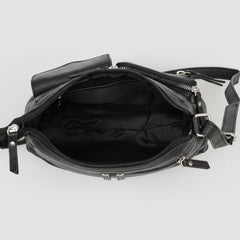 Greenwood Leather Multi-Pocket Crossbody Bag. Premium Pebbled Leather Handbag-16