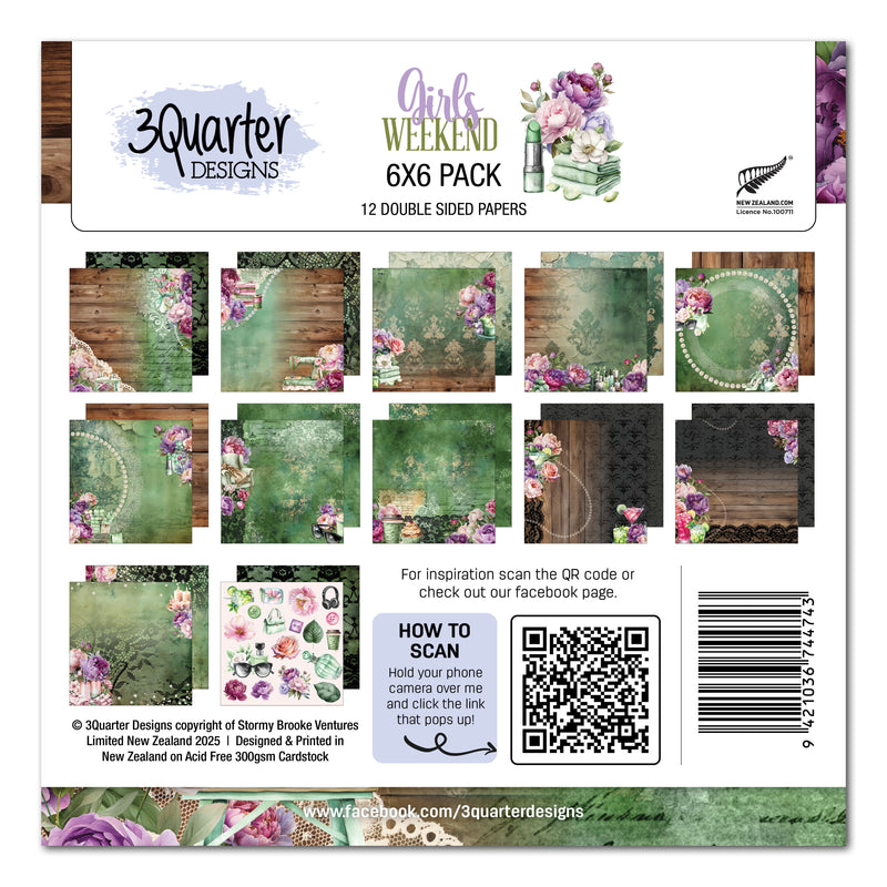 3Quarter Designs Girls Weekend 6x6 Paper Pack-1