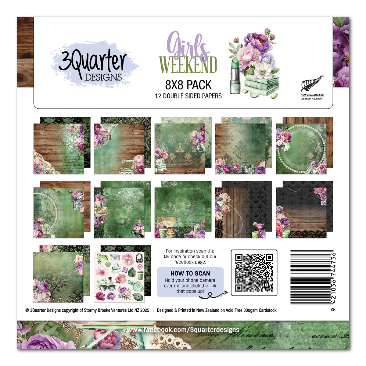 3Quarter Designs Girls Weekend  8x8 Paper Pack-1
