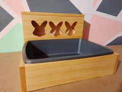 "Triple Bunny Head" Hay Feeder & Litter Box-3