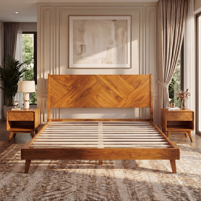 Estructura de cama de madera maciza Gazelle-2