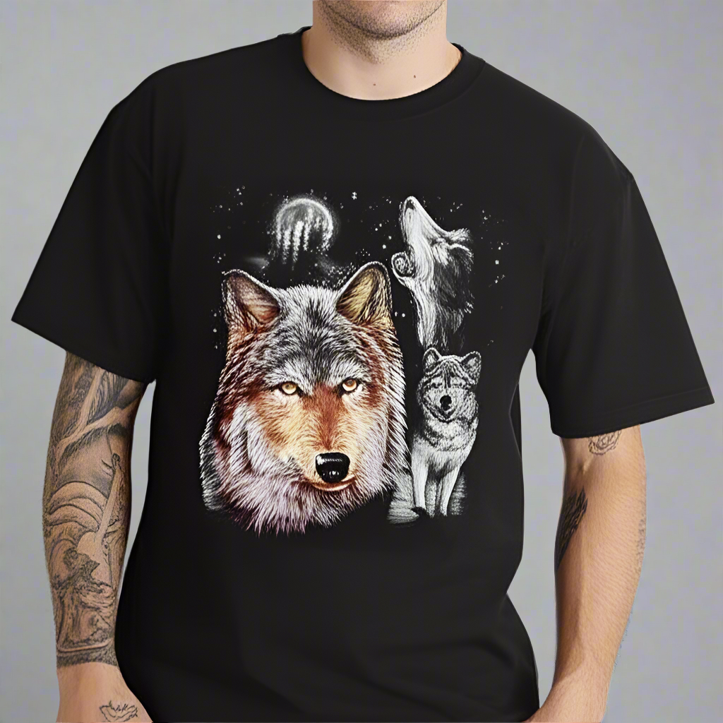 Sofari Collection Men's Wolf Design T-shirt-1