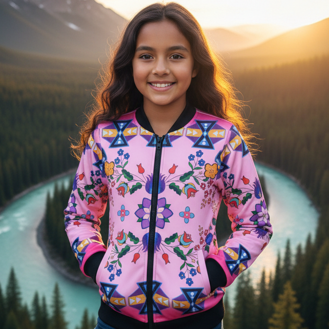 Blush Meadow Kids Bomber-1