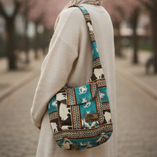 Brown and Turquoise white Buffalo Crossbody Bag-3