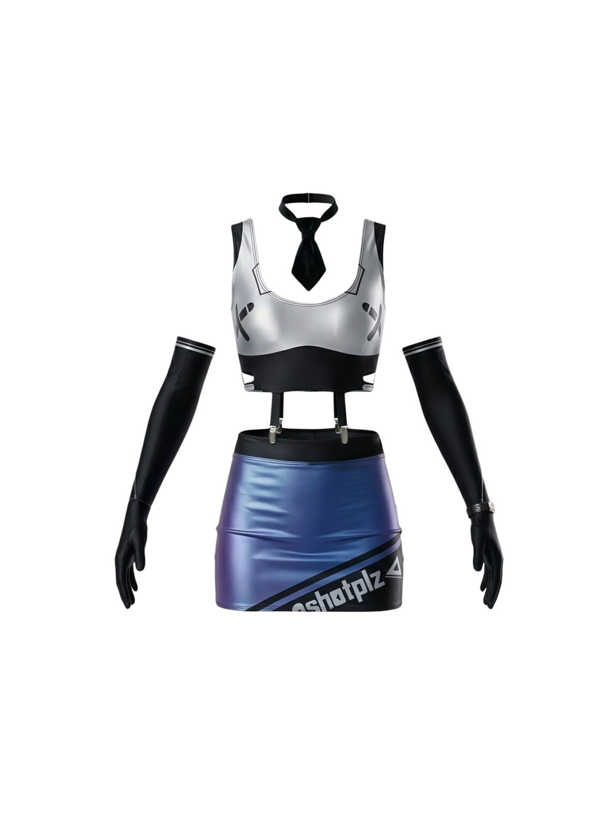 Anime Sci-fi Style Spandex Sexy Cop Cosplay Race Queen Costume Lingerie-2
