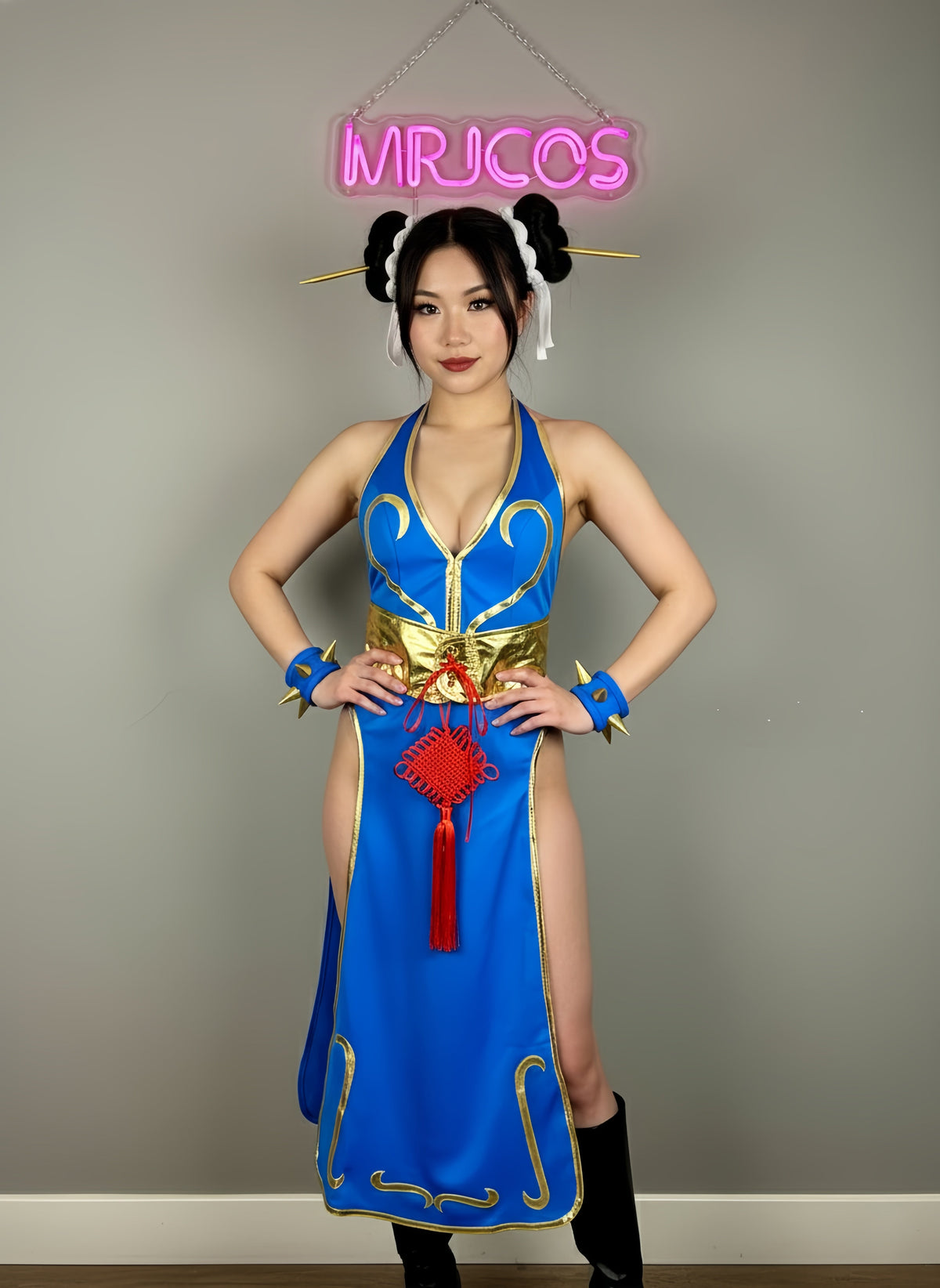 [Inventory Clearance] Chun Li Cosplay Costume Cheongsam Dress Lingerie Set-9