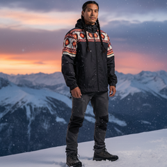 Sunburst Diamond Print Windbreaker-4