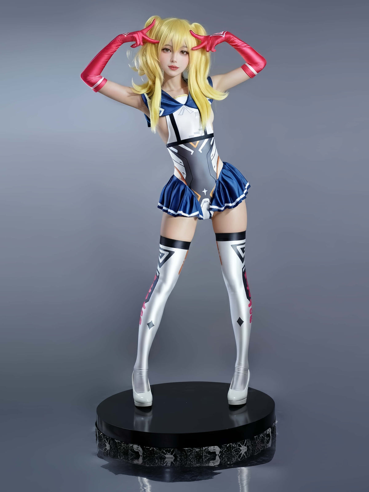 Japanese Anime Girl Spandex Swimwear Racing Suit Wet Suit Race Queen Costume-7