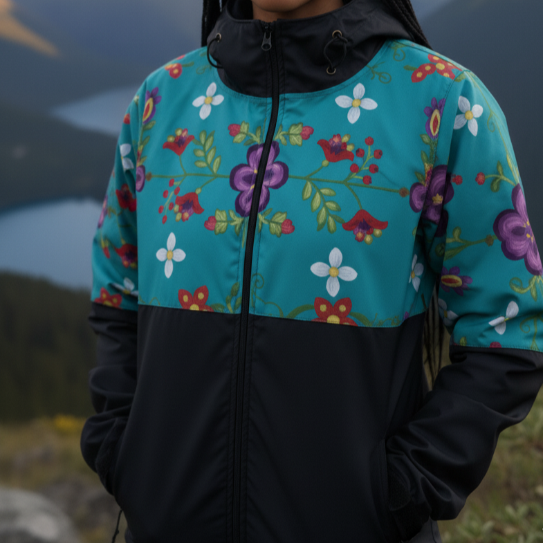 Turquoise Bloom Windbreaker-7