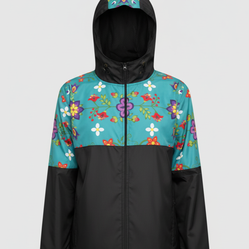 Turquoise Bloom Windbreaker-6