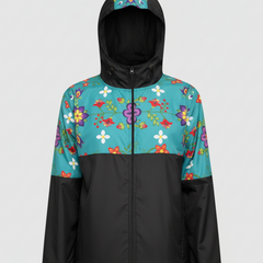 Turquoise Bloom Windbreaker-6