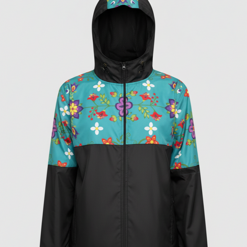 Turquoise Bloom Windbreaker-6