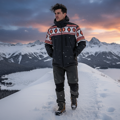 Sunburst Diamond Print Windbreaker-6
