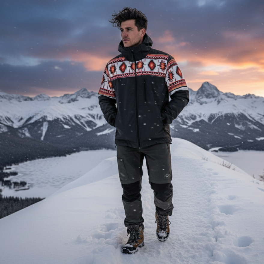 Sunburst Diamond Print Windbreaker-6