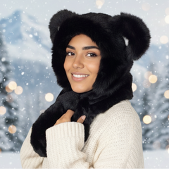 Soft Plush Hat w/ scarf (Panda)-3