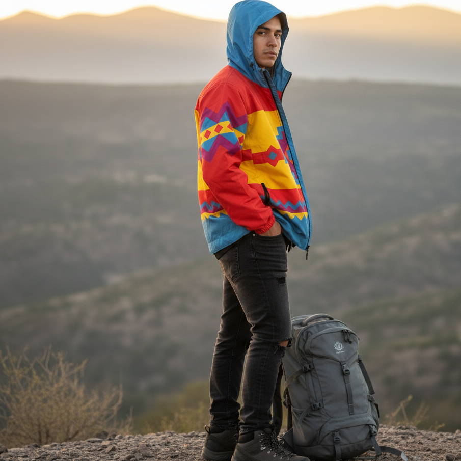 Blue zigzag Windbreaker-2