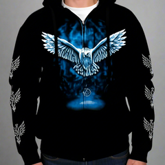 J&L Imports Men's Owl  Zip-Up Hoodie-1